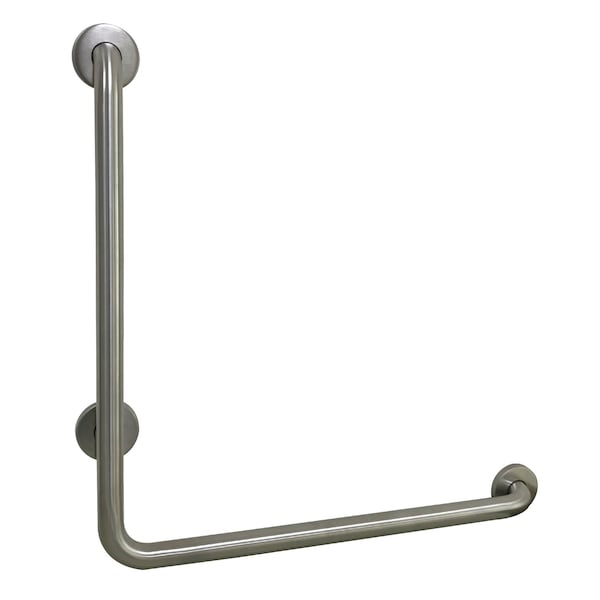 Made To Match L-Shaped Grab Bar, 27-1/16" L, 304 Stainless Steel, Brushed Nickel GBL1424CSR8 - main